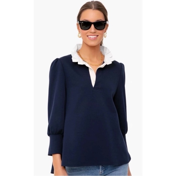 Tuckernuck Tops - Tuckernuck Pomander Place Navy Charlotte Terry Top S